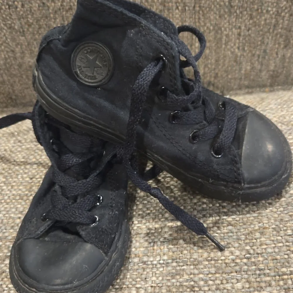 Converse Kids‎ Black Canvas Sneakers